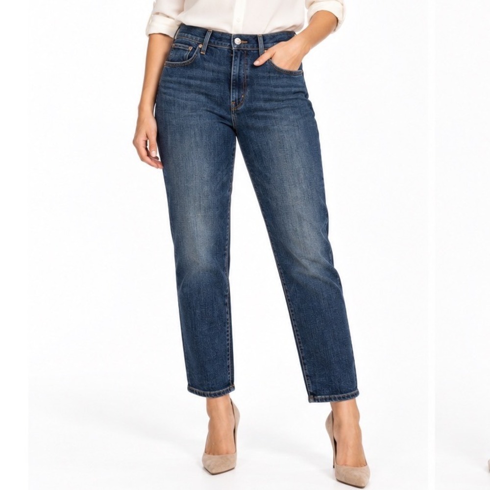 Levis Boyfriend Jeans 31 Medium Wash Blue Stretch Denim Streetwear Chic  119-28